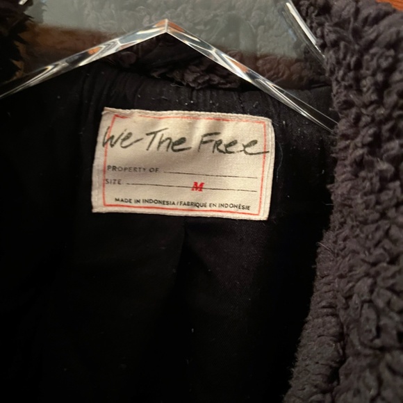 Free People So Cozy Slouchy Black Teddy Moto Jacket - Picture 3 of 5